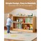 Brown Wooden Montessori Storage Shelf for Kids with Open Cubbies and Anti-Tip Safety